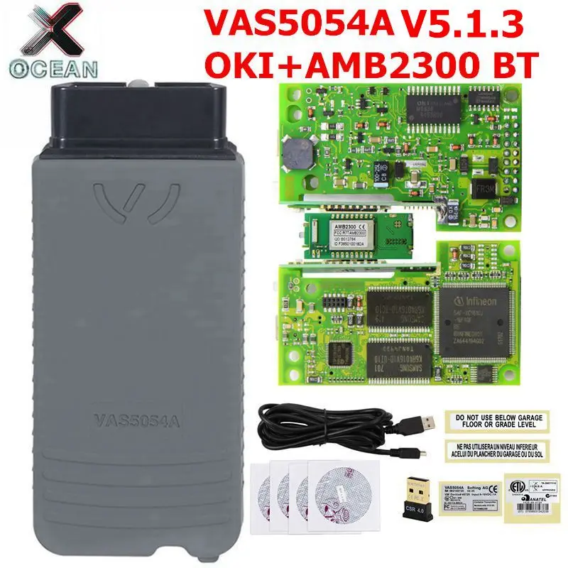 

Original PCB VAS5054A ODIS V5.1.3 With Keygen OKI Full Chip VAS 5054A AMB2300 BT VAS5054 With Buzzer For VAG Series