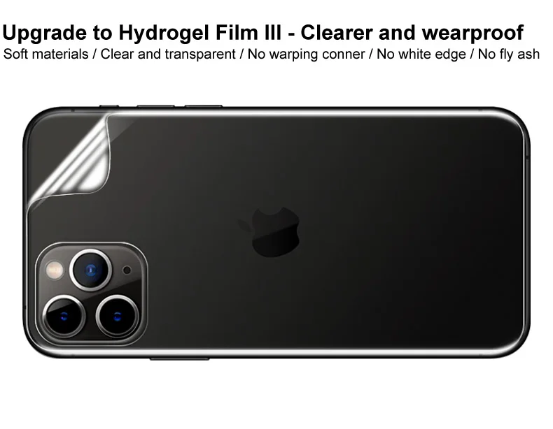 Imak Гидрогелевая пленка для iPhone 11 Pro Max задняя Передняя Задняя Защитная Прозрачная Олеофобная пленка