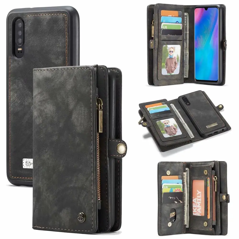 Роскошный кожаный чехол CaseMe для телефона Huawei Mate 20 Pro P20 P30 Lite Nova 3e 4e съемный