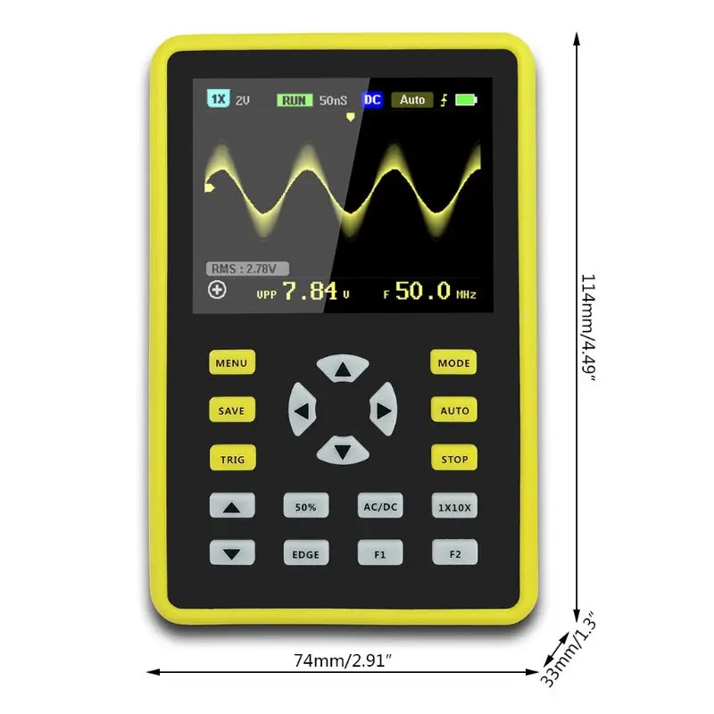 ADS5012H 2,4 дюймовый TFT экран портативный ips lcd Мини цифровой осциллограф