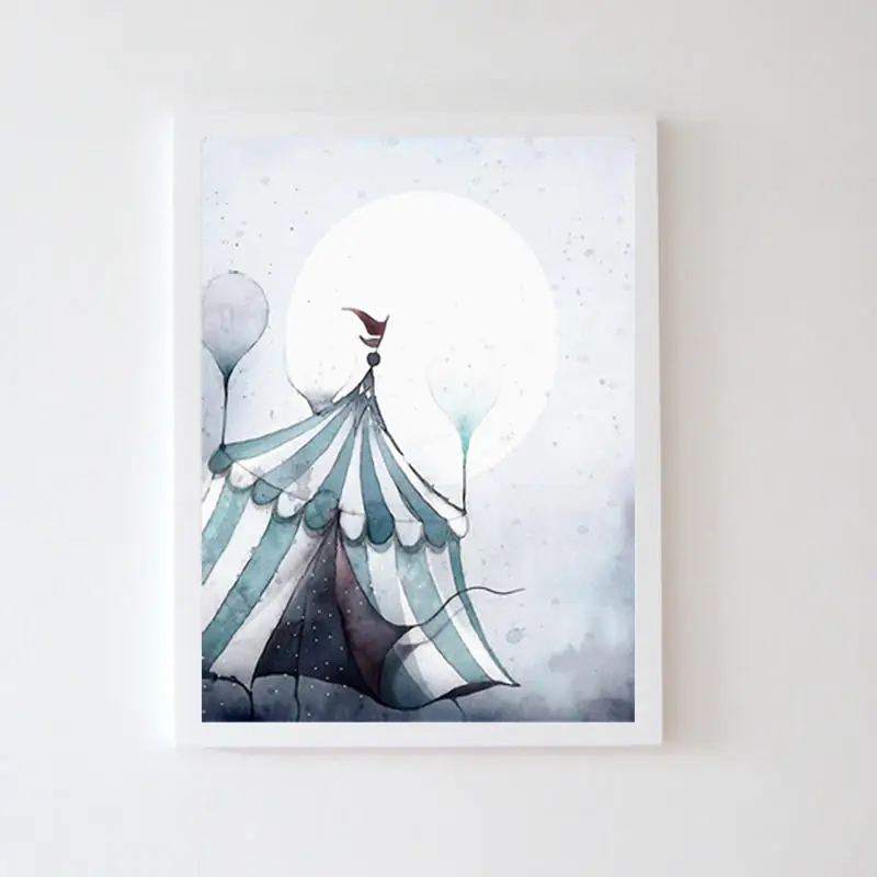 Nordic-Spray-Color-Rabbit-Girl-Canvas-Painting-Cartoon-Bicycle-Boy-Circus-Lion-Whale-Wall-Picture-Animal (4)