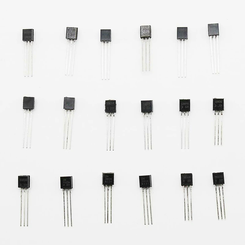 18Values 900Pcs TO 92 Transistor Assortment Kit A1015 2N2222 C1815 S8050 2N3904 2N3906 S9012 NPN PNP Transistors Set