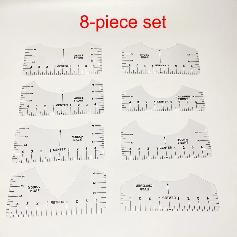 4Pcs/8Pcs With Size Chart Centering Tool Ruler Clothing Alignment For Guiding Printed T-Shirt Design DIY Drawing Template | Дом и сад