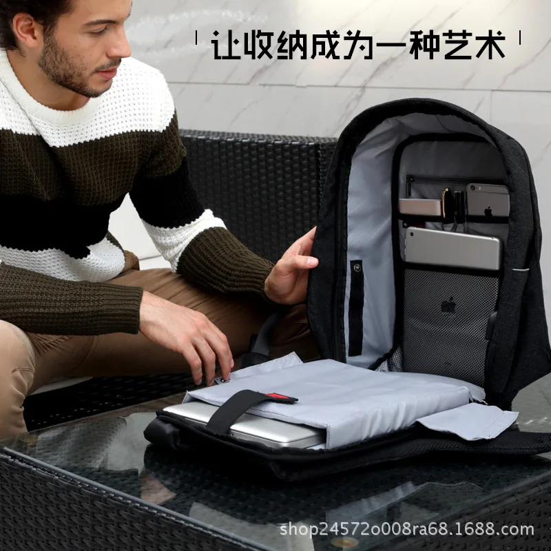 

New Style Korean-style Men Backpack USB Charging Multi-functional Anti-Theft Student Laptop Bag Backpack