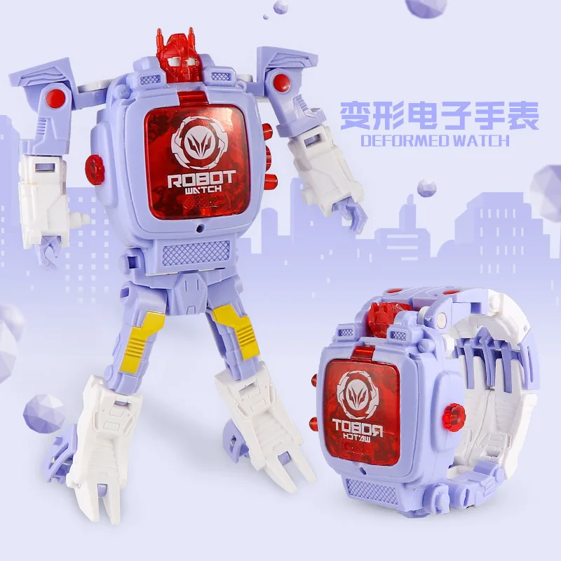 

Hot Selling Children Electronic Much Transformation Watch Cartoon Transformation Toy Creative Robot Watch Gift