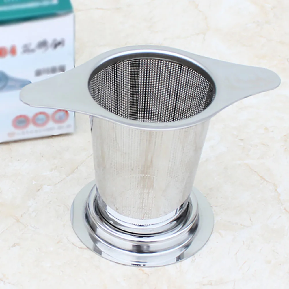 

Tea Infuser Polished Easy Clean Durable Teapot Mesh For Mug Cup Double Handle Strainer Stainless Steel With Lid
