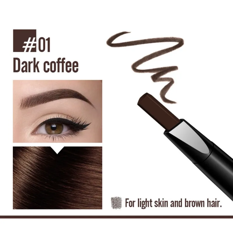 

No Blooming Eye Brow Tatoo Pen Make up Waterproof Long Lasting 5 Color Double Ended Eyebrow Pencil
