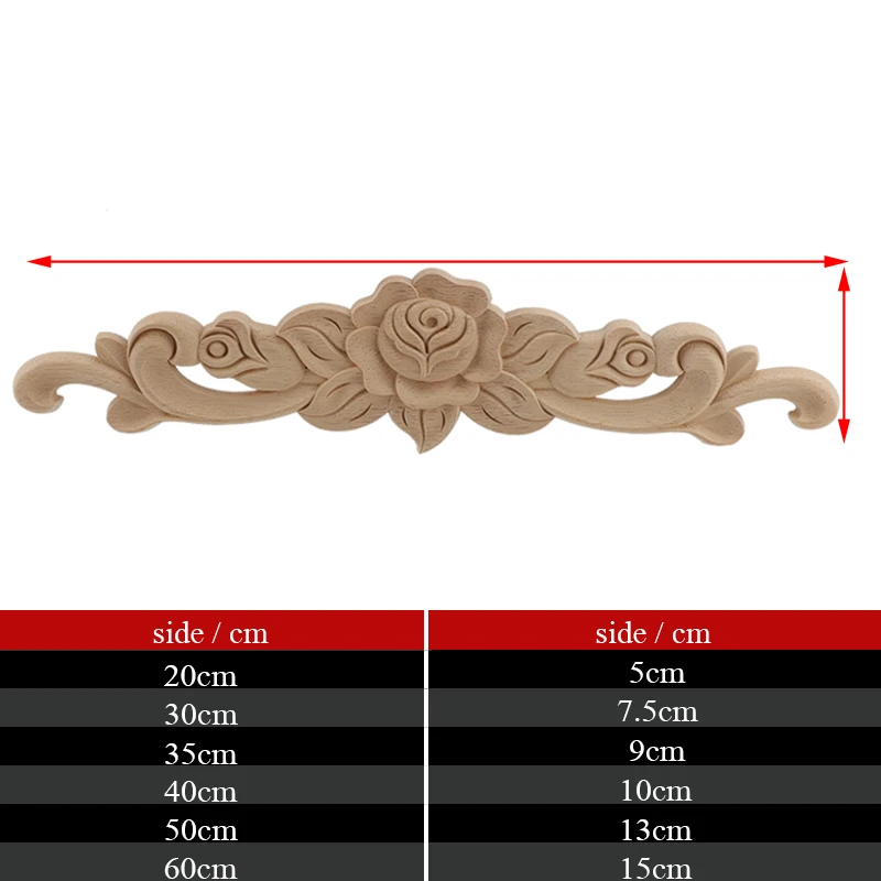 Ornament Crafts Resin Crafts Wooden Figurine Crafts Wood Figurines Mirror Frame Antique Woodcarving Natural Floral Wood Carved Wooden Figurines Crafts Appliques Wall Door Furniture Decorative