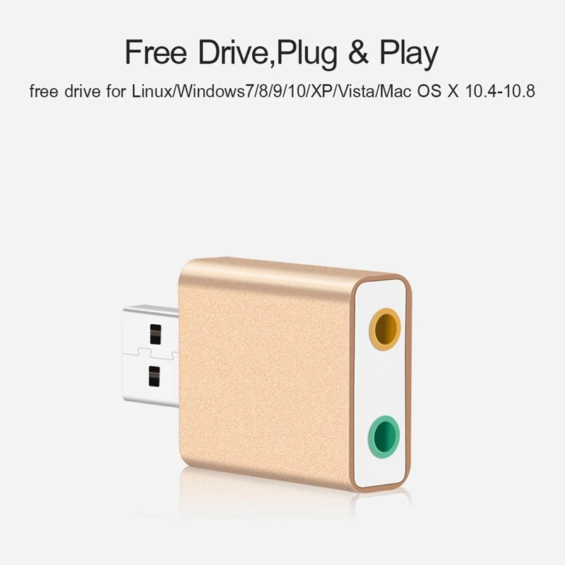 Usb звуковая карта 7,1 внешний Usb к разъему 3,5 мм адаптер для наушников стерео аудио звук, микрофон карта для ПК компьютера ноутбука