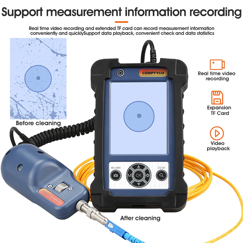 AUA 400 Fiber Optic Inspection Microscope Probe with 3.5 inch Display
