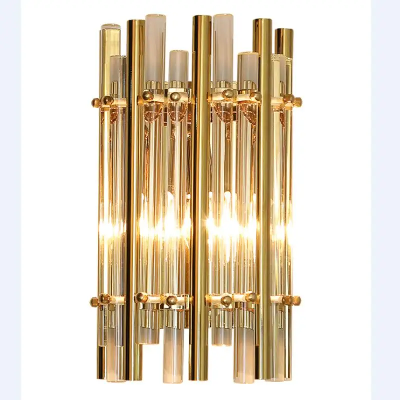 

New golden crystal wall lamp wall LED lights for living room hotel wall decoration