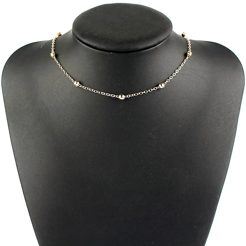 

Fashion Beads Necklace For Women Short Collars Gold Color Pendant Necklace 2020 Collier Jewelry Gift Party Necklace Jewelry