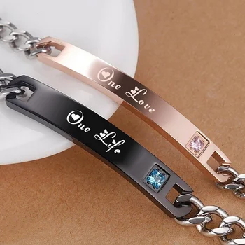 

Vnox Romantic Couples Bracelets for Him and Her Stainless Steel One Life One Lovers Bracelet Best Anniversary Gifts