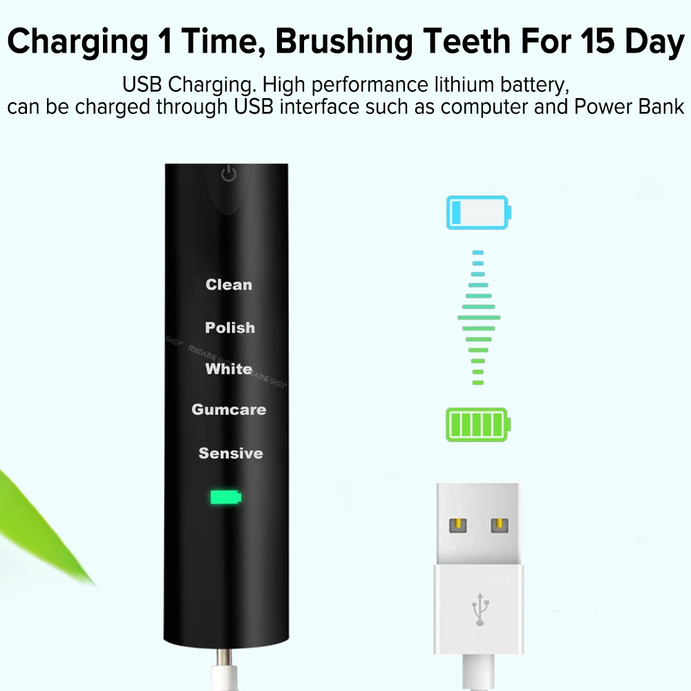 Powerful Ultrasonic Sonic Electric Toothbrush USB Rechargeable Tooth Brush Adult Electronic Washable Whitening Teeth Brush Powerful Ultrasonic Sonic Electric Toothbrush USB Rechargeable Tooth Brush Adult Electronic Washable Whitening Teeth Brush
