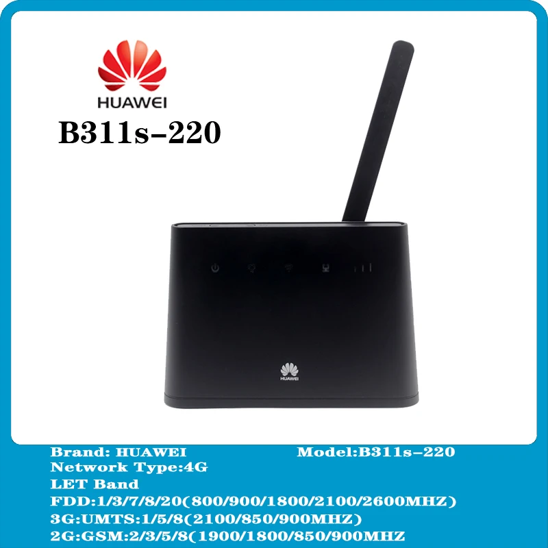 Unlocked 4G Lte Cpe Wifi Router Huawei B311 B311S-220 150Mbps With Antenna Modem Sim Card Slot Wireless Pk B315 | Компьютеры и офис