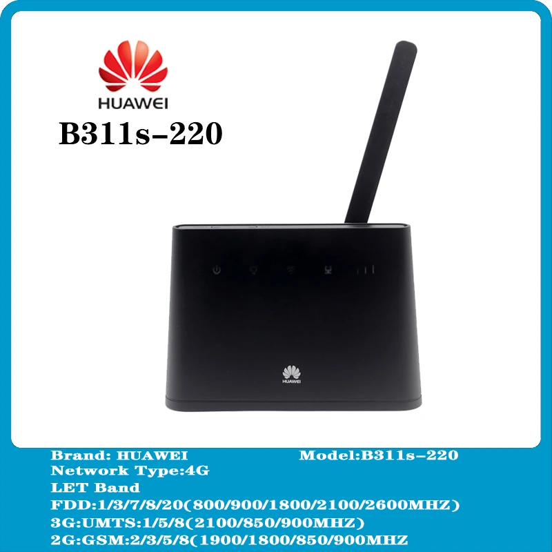 den første binding bro Unlocked 4g Lte Cpe Wifi Router Huawei B311 B311s-220 150mbps With Antenna  Modem With Sim Card Slot Wireless Router Pk B315 - Routers - AliExpress
