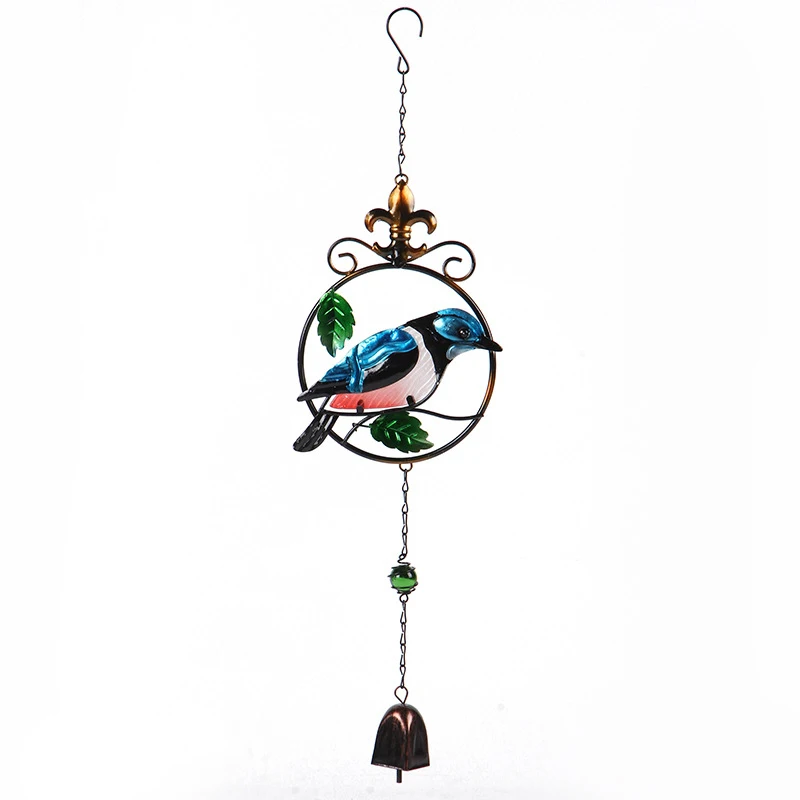 Creative Bird Wind Chimes Hanging Glass Accessorie Model Decoration Garden Figurine Metal Bell Miniature Craft Gifts | Дом и сад