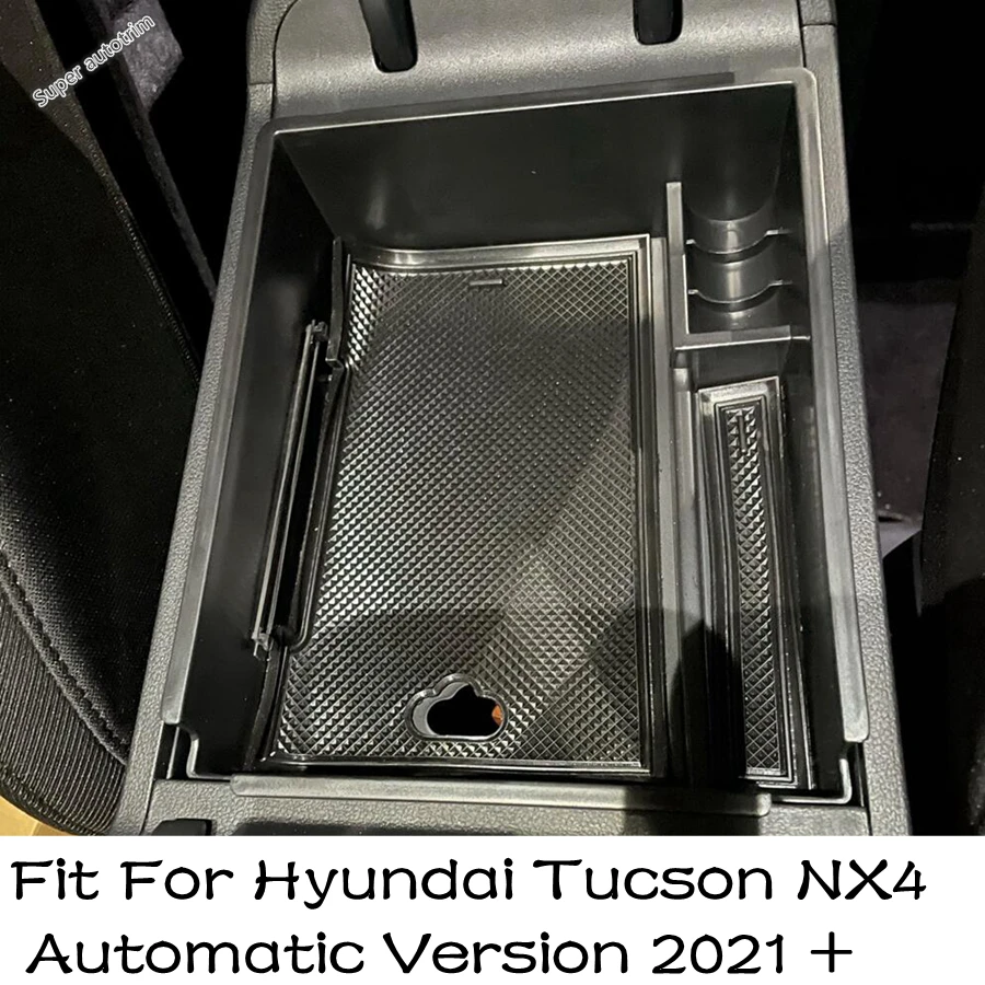 

Center Console Armrest Storage Box Container Holder Tray For Tucson NX4 Automatic Version 2021 - 2023 Black Interior Refit Kit