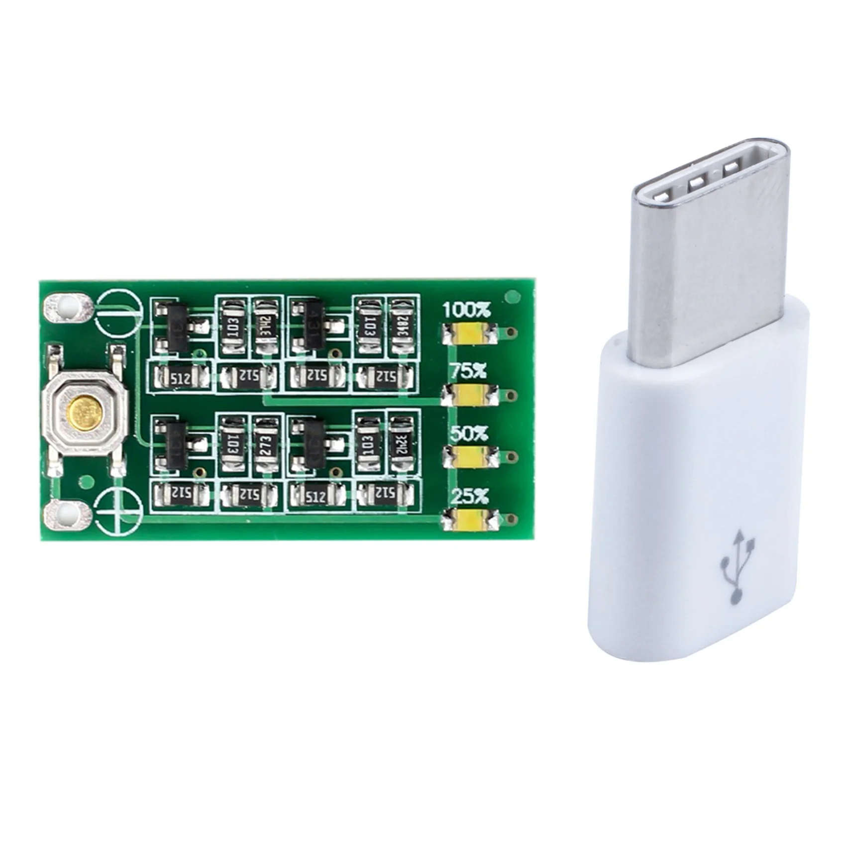 Promotion! 1X USB Type C 3.1 Male To Micro-USB 2.0 5 Pin Adapter &ampamp 3S 11.1V 12V 12.6V Lithium Battery Capacity Indicator Modu |