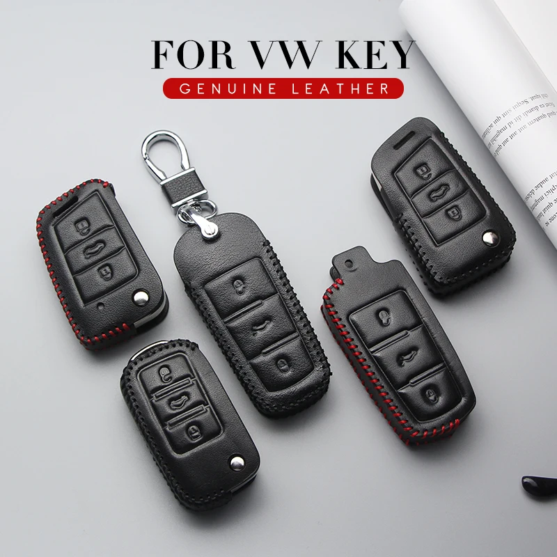 Кожаный чехол для автомобильных ключей, крышка чехол для VW Golf Passat Tiguan Caddy Jetta 6 MK6 поло T5 Eos Scirocco Bora Sharan Arteon ключ для укладки волос