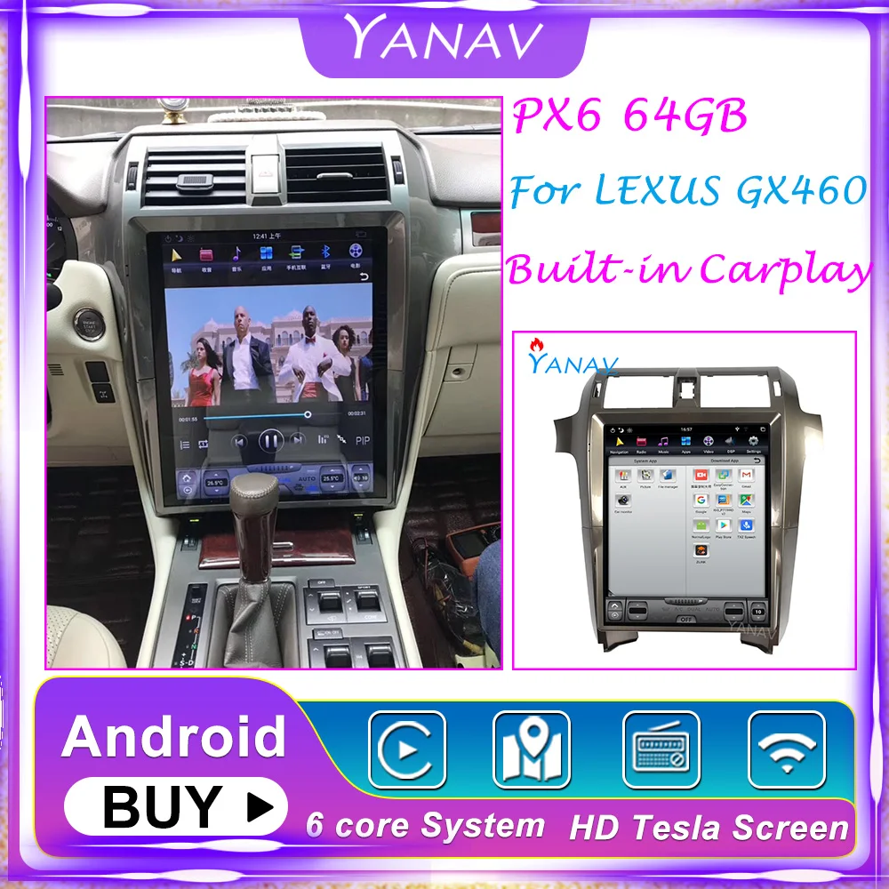 インターネットショッピングにて購入の正規品 Androidカーステレオ 15 4インチ Px6 Gpsナビゲーション メディアプレーヤー オーディオ ステレオ テスラタイプ レクサスgx400車用 10 19 免税 価格 Kingscages Com