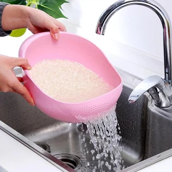 

Rices Cleaner Rice Basket Rice Washing Filter Rice Drain Basketry Kitchen Tool Fruit Beans Peas Sieve Basket Gadget Filtering