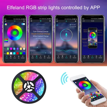 

DC12V Kitchen Flexible SMD 5050 Home Music Sync Ceiling Color Changing TV Backlight LED Strip Light Bluetooth Control Bedroom