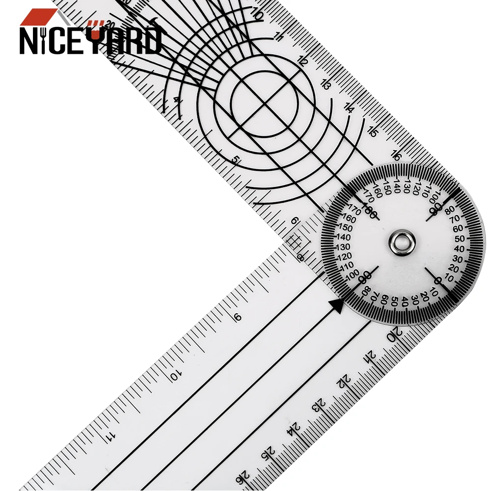 

NICEYARD Goniometer 360 Degree Rotation Measuring Tool Multifunction Goniometer Angle Medical Spinal Ruler Protractors