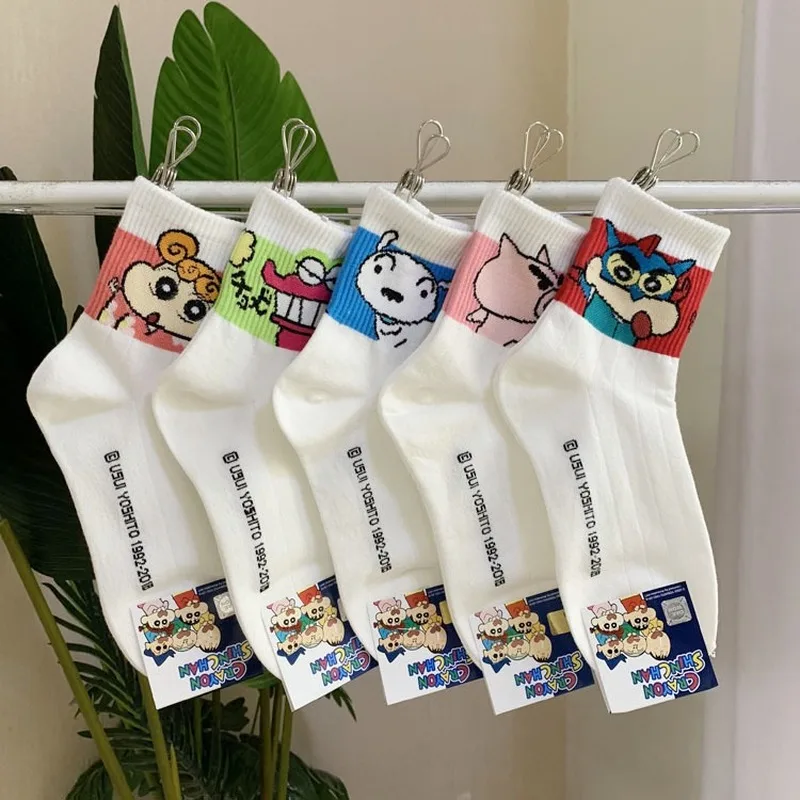 

New funny cartoon socks women japanese korean style Crayon small white socks cotton kawaii and cute 355