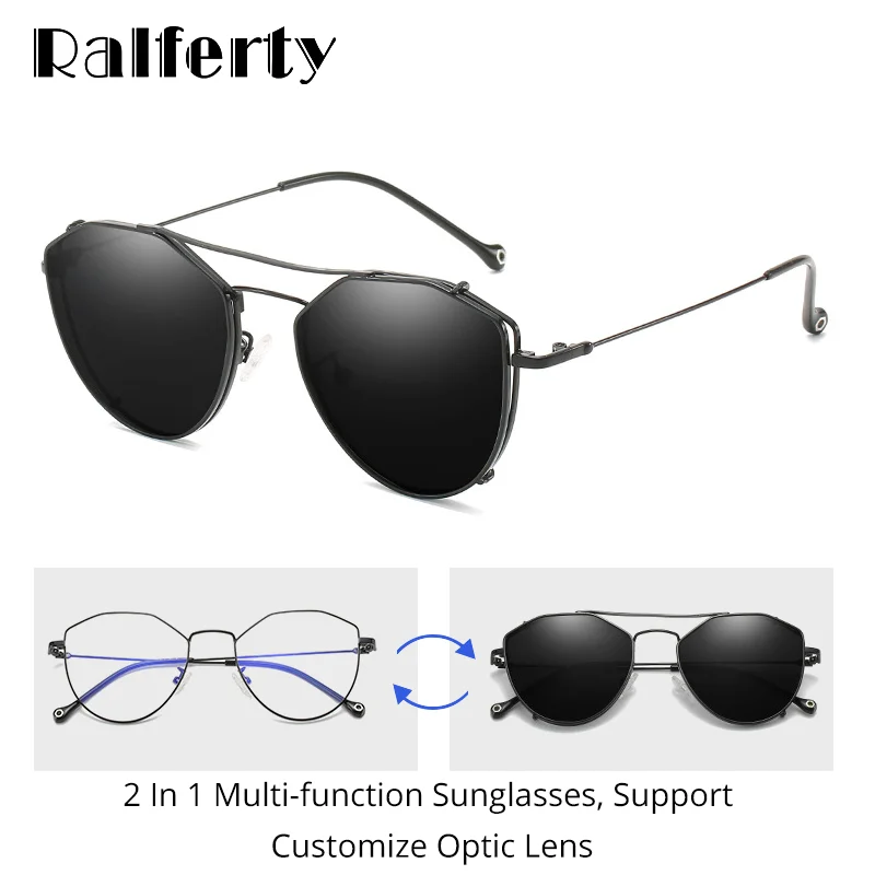 Ralferty, солнцезащитные очки по рецепту, близорукость, женские, на застежке, очки, полярная оптическая металлическая оправа для близоруких, близоруких, солнцезащитные очки Z17187