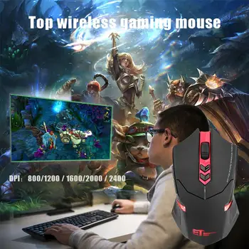 

ET X-08 2000DPI Adjustable 2.4G Wireless Professional Gaming Mouse Red computer peripherals