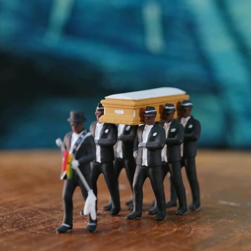 

10cm black man carrying coffin anime figure model black man carrying coffin figure PVC Action Figure Collection Toys