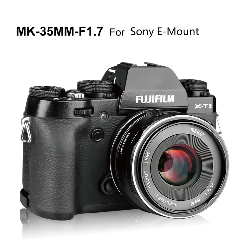 Venidice Meike 35 мм f1.7 объектив с широкой диафрагмой и ручной объектив APS-C для sony байонетное крепление типа Е A7 A7II A7III NEX5 NEX6 NEX7 A6500 A5100 A6000 A6300