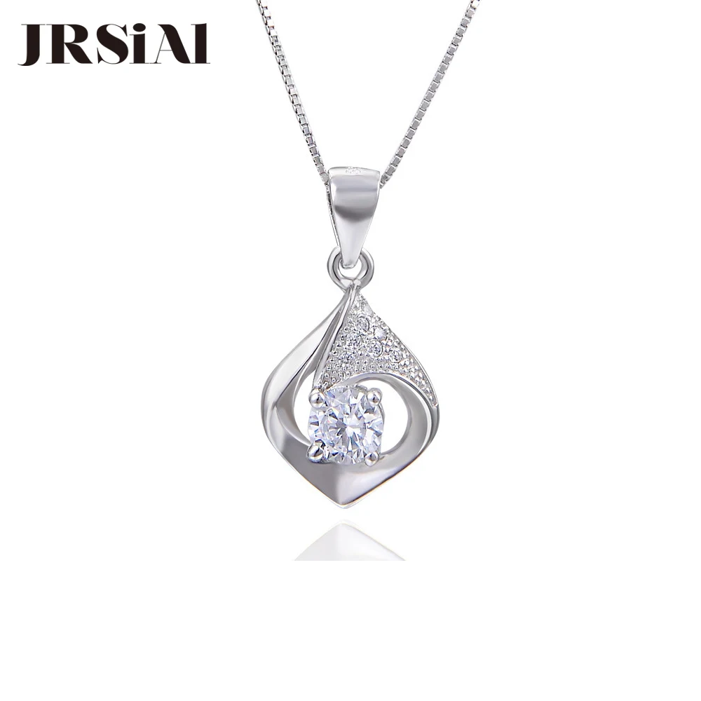 

JRSIAL 925 Sterling Silver Zircon Pendant Inlaid with Stylish Temperament Necklace Clavicle Chain Creative Personality JRP0040