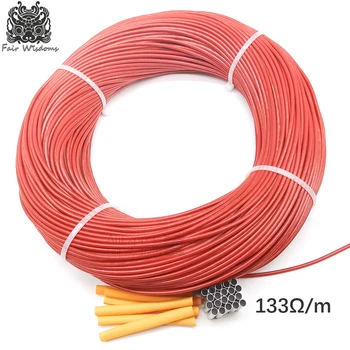 

3k 133ohm low cost 5V-220V-300V silicone rubber carbon fiber heating cable Insulation Infrared heating line wire warm