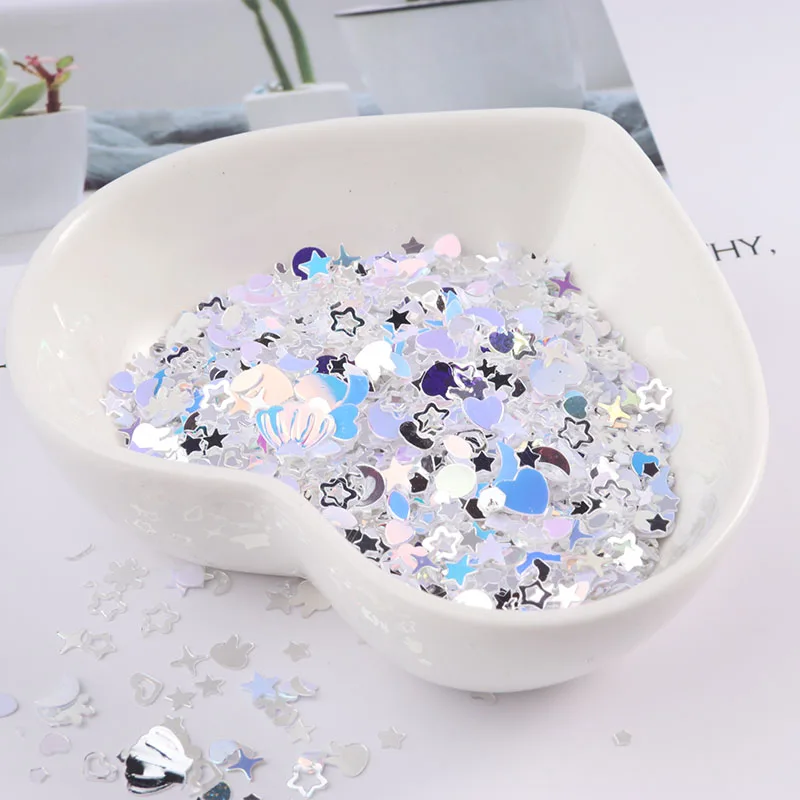 DIY Nail Glitter Sequins Mixed High Flash Crystal White CRYSTAL SOIL Material Wedding Decor Confetti Lentejuelas | Дом и сад