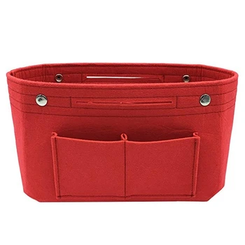 

Women Fashion Felt Cloth Inner Bag Fits in Insert Handbag Multi-Pockets Cosmetic Bags Storage Personal Belongings Organizer