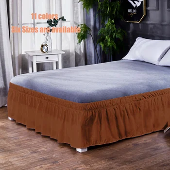 

11 colors Bed Skirt Brushed Cloth Bed Covers without Bed Surface King Queen Size Elastic Band Bed Skirts 40cm Height Bedspread