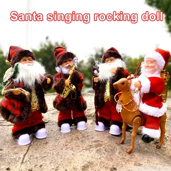 

Dancing Singing Santa Christmas Decorations Christmas Toy Doll Battery Operated Musical Moving Figure P7Ding