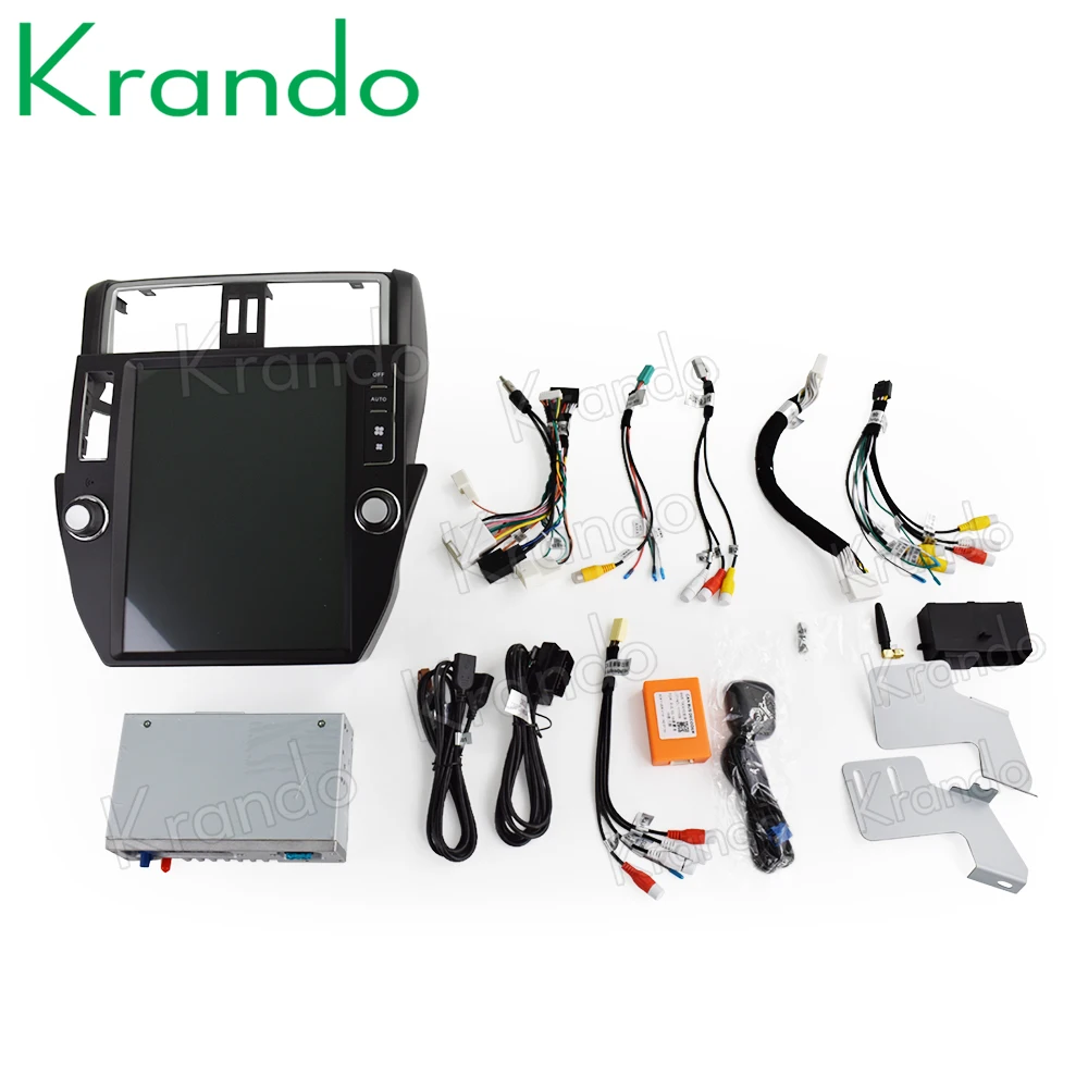 Krando Android 7,1 12," Тесла большой экран Автомобильный Радио плеер для Toyota Prado 2010-2013 gps навигация Мультимедиа с bluetooth