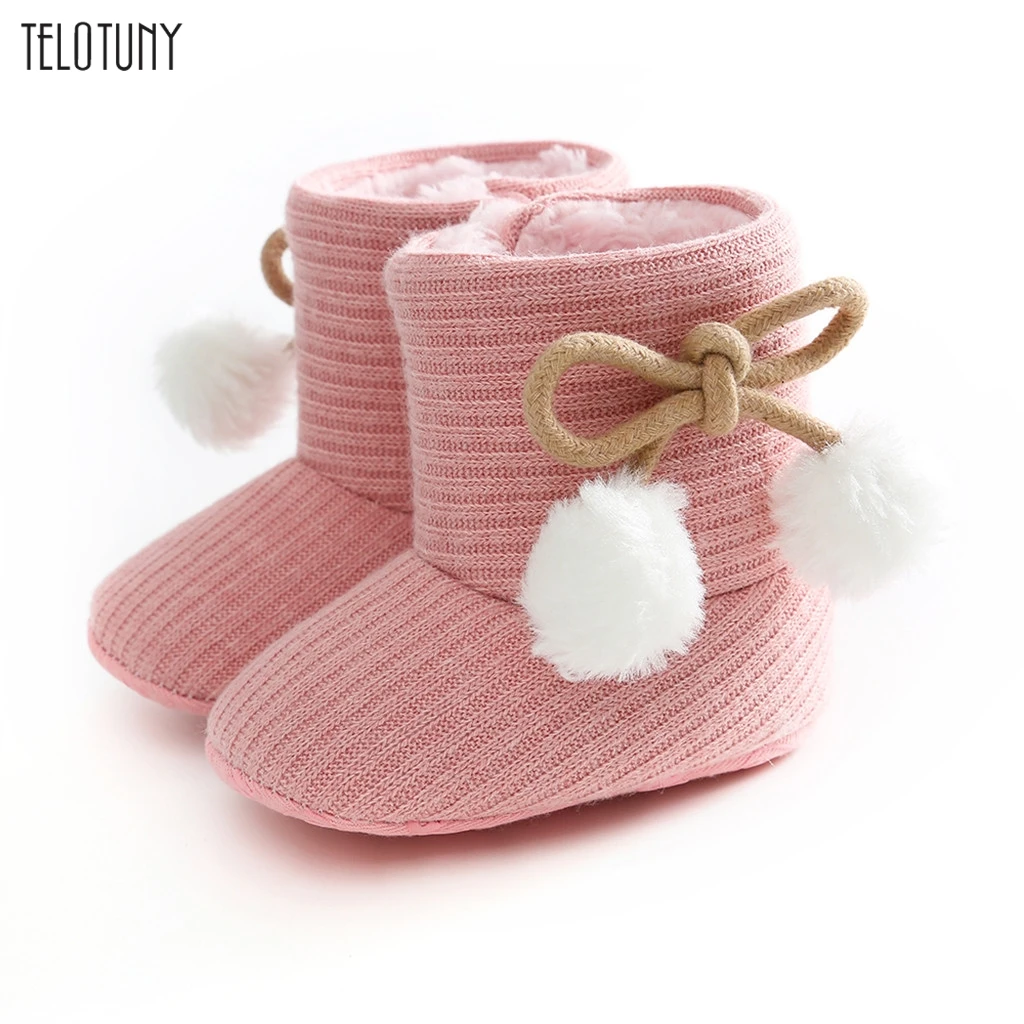 TELOTUNY Newborn Baby Booties Lovely Warm Butterfly-knot Mixed Colors Girls Winter Toddler First Walkers Infant Crib Shoes 1010