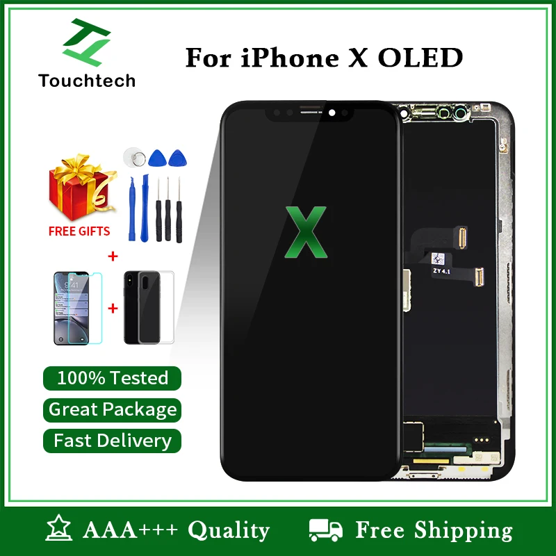 Черный 5 8 дюйма Pantalla для iPhone X ЖК-экран OLED дисплей с 3D сенсорным экраном дигитайзер
