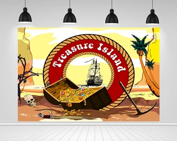 

Scopiso Photography Backdrop Pirate Treasure Box Birthday Party Decoration Photographic Background Photo Studio Props