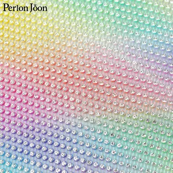 

1 yard 54 rows color Mesh Rhinestones Fabric Glitter Sewing Crystal Glass Trim stretch Applique for Dress Decoration NET03