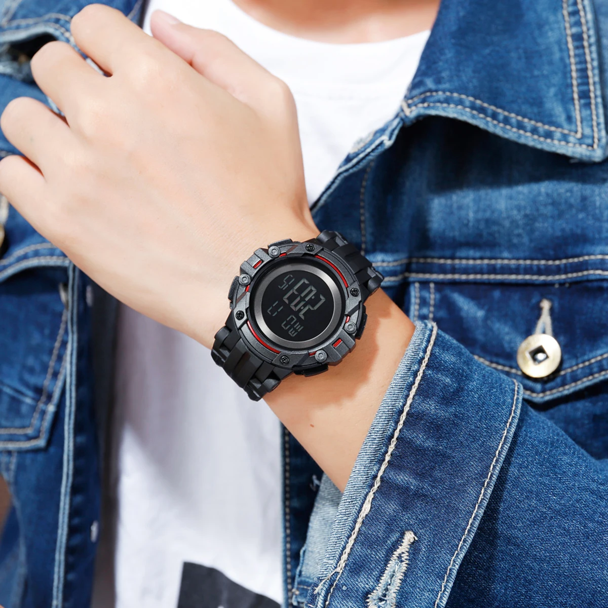 Waterproof 50M Sports Watch Cool style EL light Watches Men Military Army Mens Watch Digital Wrist Watch Stopwatch