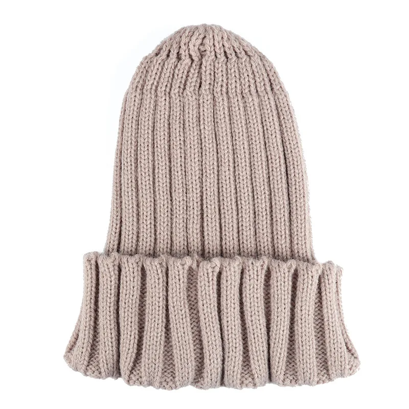 Warm Knitted Beanies Solid Color Retro Knitting Winter Autumn Women Hat Bonnet Ladies Girls Hats Winter Beanie Cap fleece lined beanie Skullies & Beanies