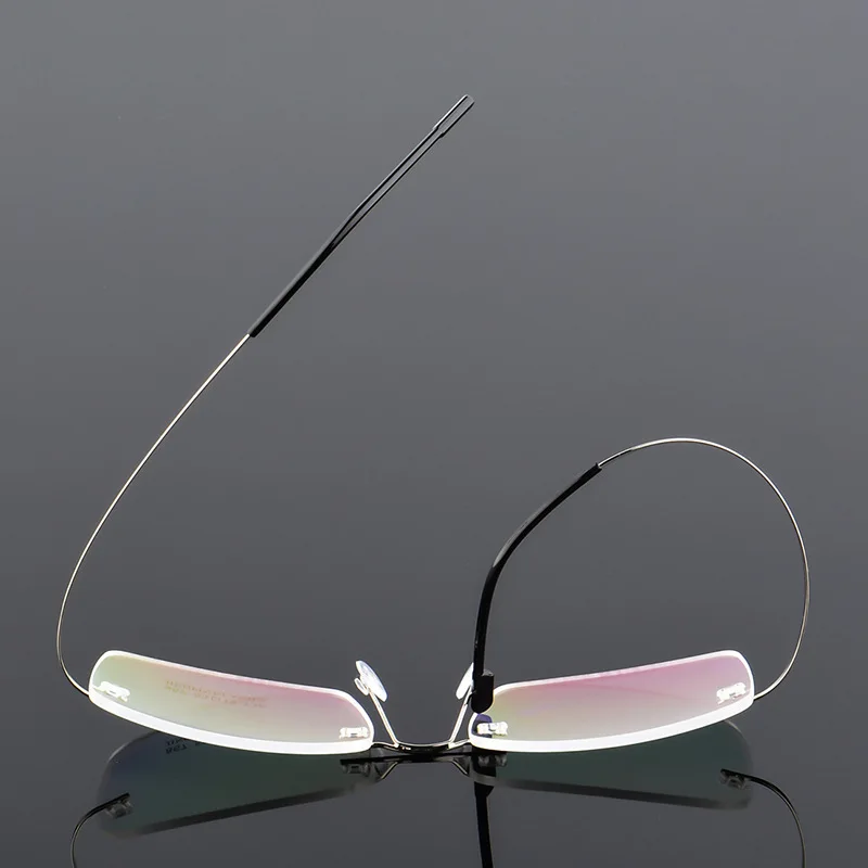 Классические мужские титановые ультралегкие очки без оправы Гибкая оптическая оправа Горячая близорукость оптическая оправа ультра-светильник без оправы очки