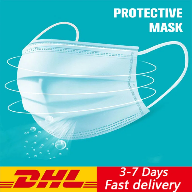 

DHL fast delivery Face Mouth Mask Non-Woven Face Mask 3 Layers Activated Mask Air Pollution Prevent Anti-Dust Masks