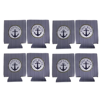 

8pcs CAPTAIN FIRST MATE Beer Bottle Can Cooler Neoprene Holder Party Favor