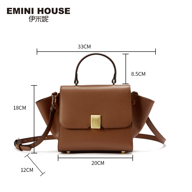 EMINI дом замок трапециевидная сумка спилок роскошные кожаные сумки женские сумки дизайнерские сумки через плечо для женщин сумка на плечо